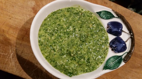 Gathering nettles with rubber&nbsp;gloves