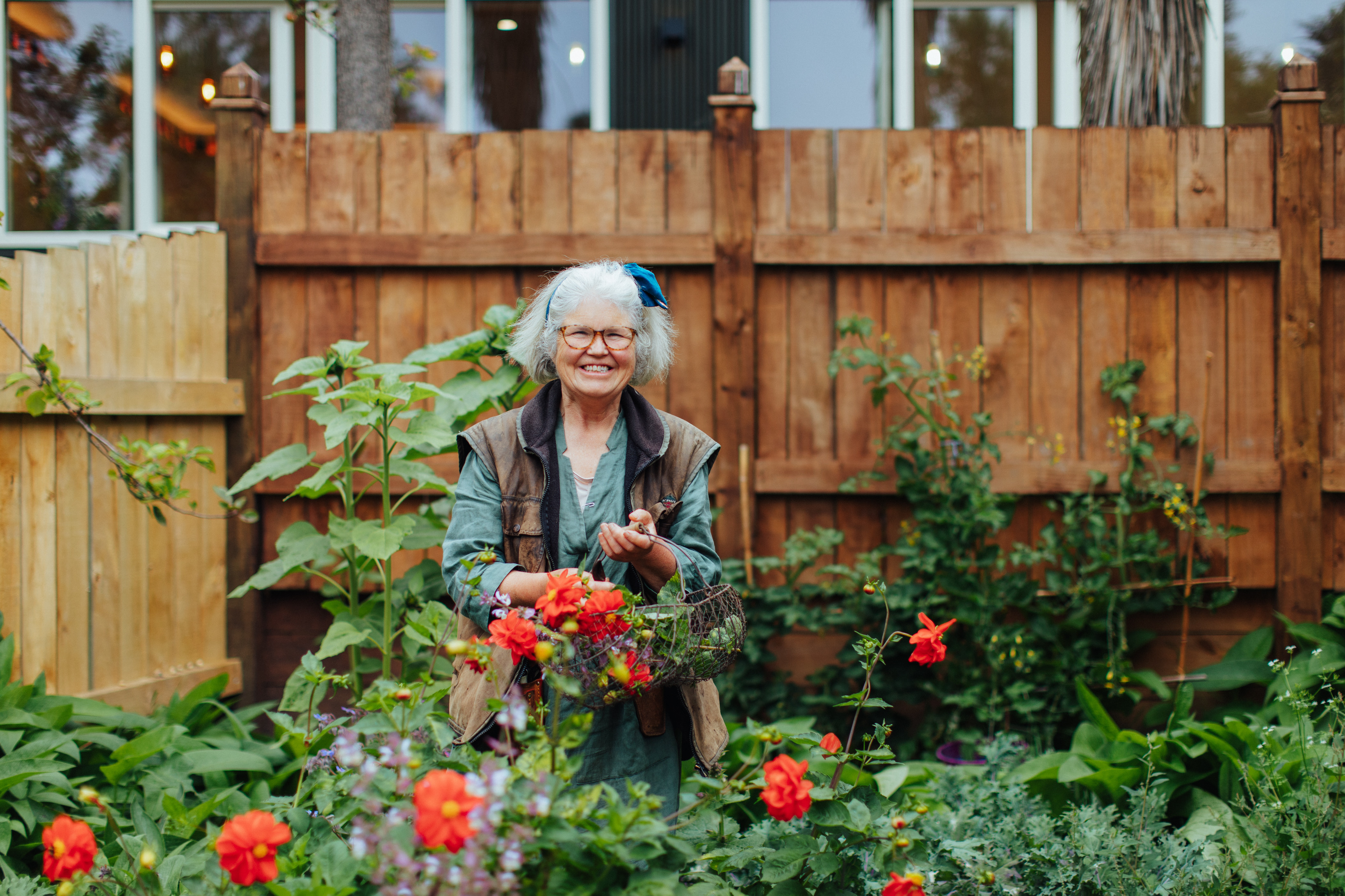 Jeannie at home in her garden Portobello - Photo by Isabella Harrex